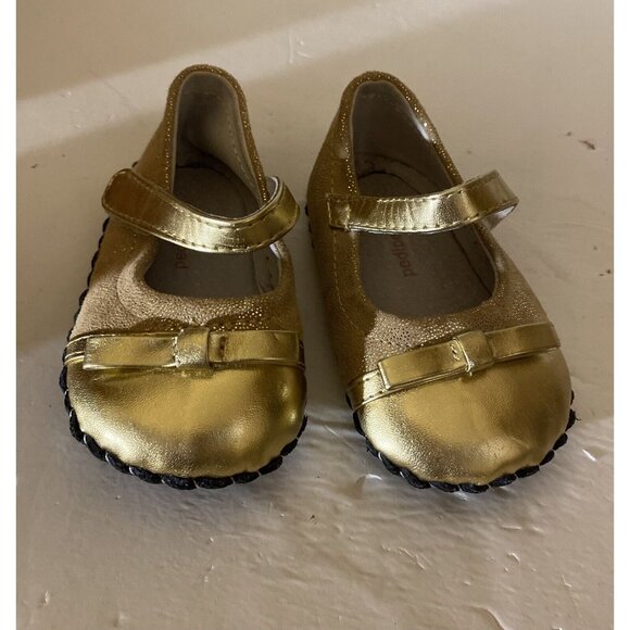pediped Other - Pediped Girl Baby Gold Leather Sole Mary Jane Shoes Sz 12-18 Mos. US 5-5.5 EU 20